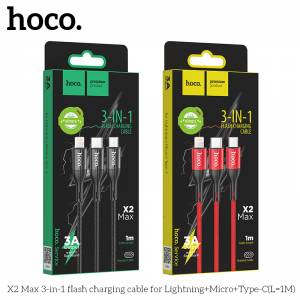 Cáp 3 đầu Hoco X2 max 3in1 3A