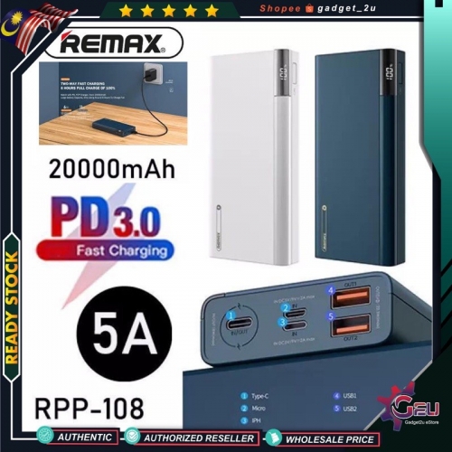 Sạc dự phòng Remax RPP-108 20000mAh QC3.0+PD 22.5W
