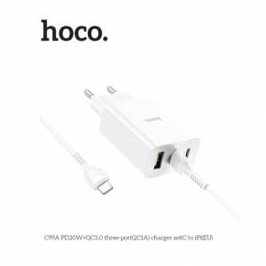 Bộ sạc Hoco C99a c to ip PD 20w QC3.0 (2C1A)