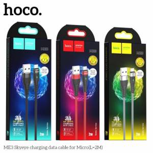 Cáp Hoco ME3 micro 3A báo đèn 2m
