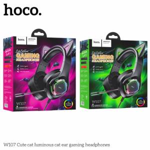 Tai chụp đầu Hoco W107 headphones gaming tai mèo cute