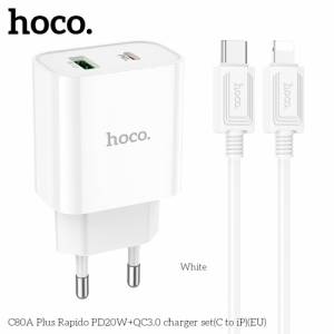 Bộ sạc Hoco C80A Plus c to ip 1U1C 20W