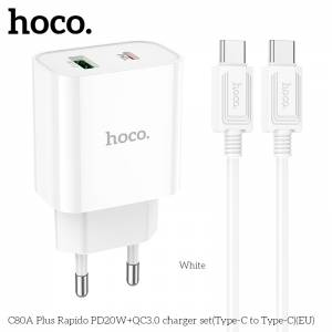 Bộ sạc Hoco C80A Plus c to c 1U1C 20W