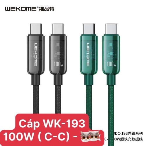 Cáp trong suốt WEKOME WDC-193 c to c 100W (từ 10c)