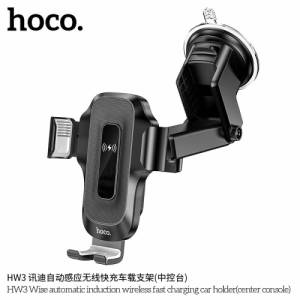 Giá đỡ điện thoại kiêm sạc không dây trên xe hơi Hoco HW3