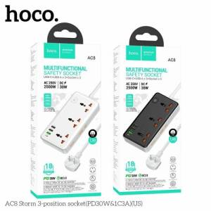 Ổ điện Hoco ac8 3U1C 3 ổ cắm 30W