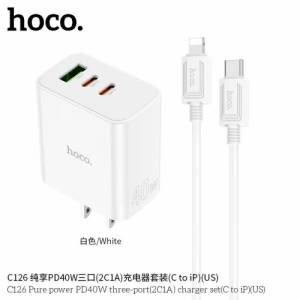 Bộ sạc Hoco c126 c to ip 1U2C 40W