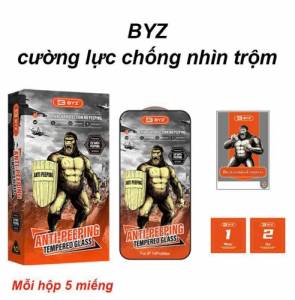 Cường lực chống nhìn trộm BYZ từ iphone xsmax tới 15 pro max (hộp 5c)