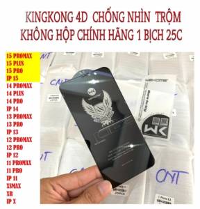 Cường lực Kingkong chống nhìn trộm trần (bịch 25c) từ iphone x tới 15 pro max