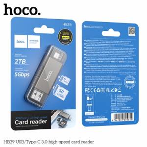 Đầu đọc thẻ tốc độ cao Hoco hb39 USB/type-c 3.0