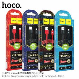Cáp Hoco X14 pro micro đèn báo 3A 2m