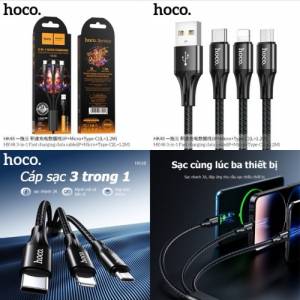 Cáp 3 đầu hoco Hk48 3in1 3A 1.2m