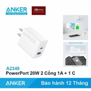 Cóc sạc Anker A2348 1U1C 20W