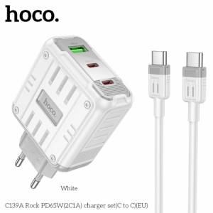 Bộ sạc Hoco c139a c to c 1U2C 65W (EU)