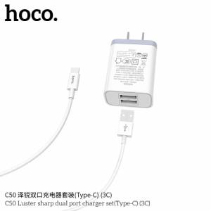 Bộ sạc hoco C50 type-c 2U 2.1A