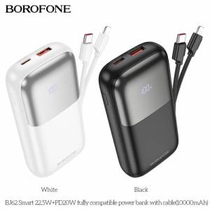 Sạc dự phòng siêu nhỏ Borofone bj62 10000mAh 22.5W kèm cáp màn hình LED