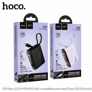 Sạc dự phòng siêu nhỏ Hoco J139 10000mAh 22.5W kèm cáp (type-c)