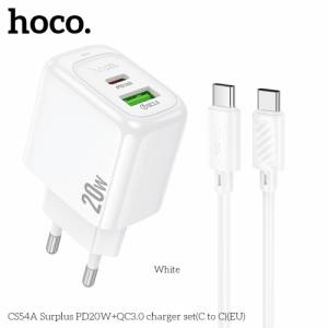 Bộ sạc Hoco cs54a c to c 1U1C 20W (EU)