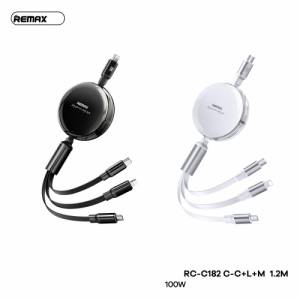 Cáp cuộn hợp kim nhôm 3 trong 1 Remax RC-C182 C-C+L+M 1.2M 100W