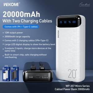 Sạc dự phòng WEKOME wp-357 20000mAh 12W kèm cáp