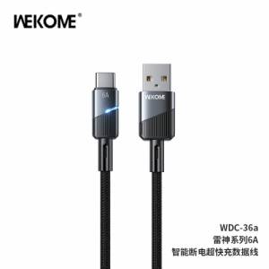 Cáp sạc siêu nhanh tự ngắt thông minh WEKOME wdc-36a type-c 6A báo đèn