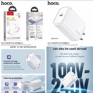 Cóc sạc báo đèn Hoco dmc10 1C 30W (US)