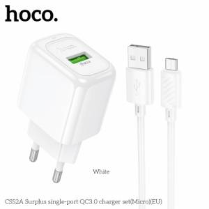 Bộ sạc Hoco cs52a micro 1U 18W báo đèn (EU)