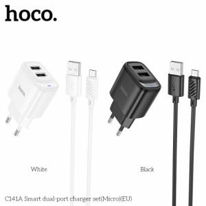 Bộ sạc báo đèn Hoco c141a micro 2U 2.1A (EU)