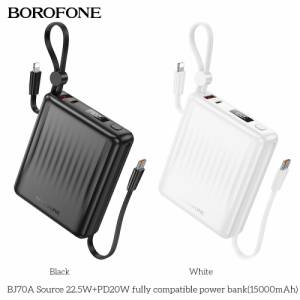 Sạc dự phòng Borofone BJ70A Source 22.5W+PD20W kèm cáp (15000mAh)