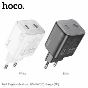 Cóc sạc nhanh 2 cổng Hoco N42 PD45W (2C) (EU)