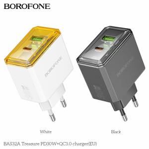 Cóc sạc nhanh 2 cổng Borofone BAS32A PD30W+QC3.0 (EU)