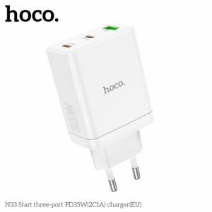 Cóc sạc 3 cổng Hoco N33 PD35W (2C1A) (EU)